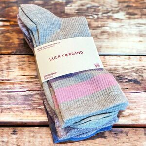 NWT Lucky Brand Everyday Comfort Crew Socks 5 Pack